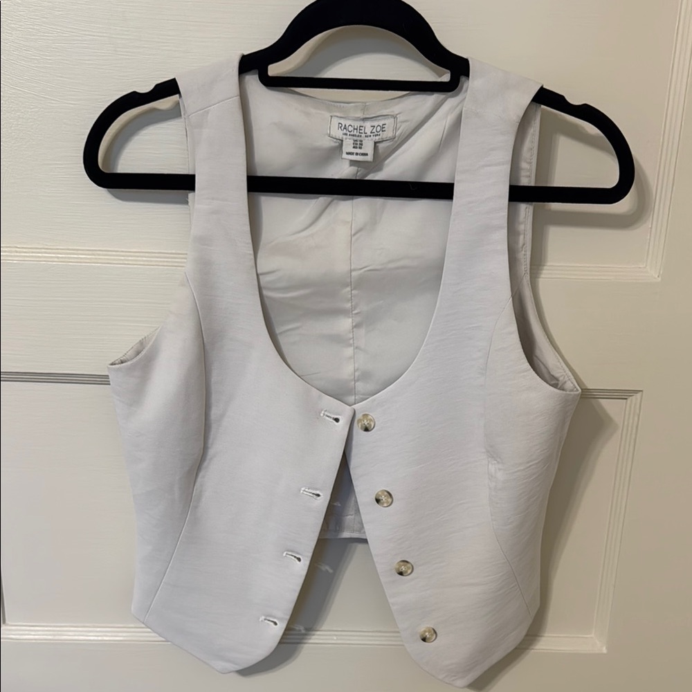 Rachel Zoe Cream Bustier Vest